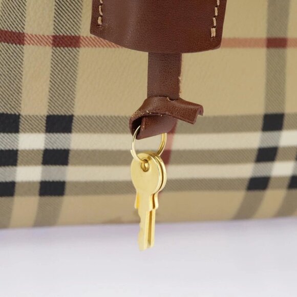 BURBERRY Nova Check Shoulder Bag PVC Beige Gold - Picture 13 of 16